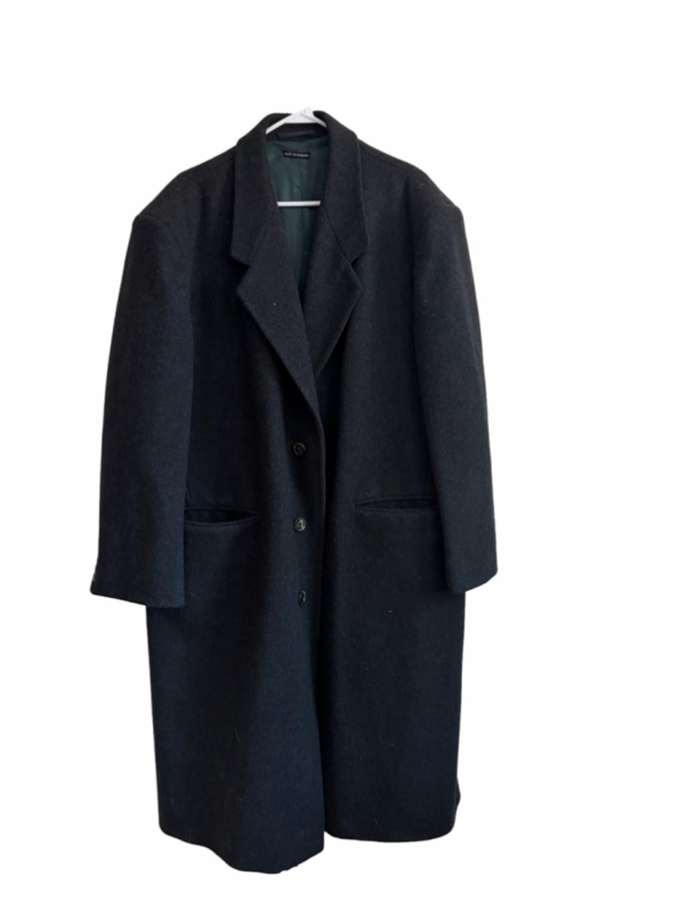 Stafford Men's Wool Coat Black Green Lining